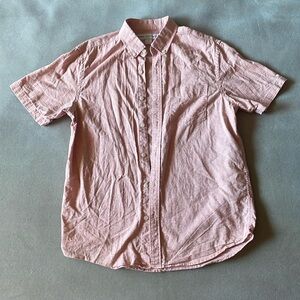 Pink Striped Button-Up Linen Shirt